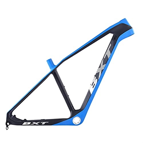 Mountain Bike Frames : PPCAK T800 Ultralight Carbon Fiber Mountian Bike Frame 27.5er BSA / PF30 MTB Bicycle Frame 160mm Disc Brake Bike Frames Clamp 37mm (Color : Half blue, Size : 15.5 inch glossy BSA)
