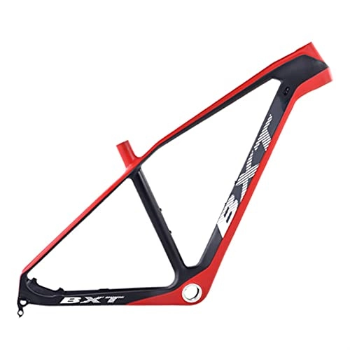 Mountain Bike Frames : PPCAK T800 Ultralight Carbon Fiber Mountian Bike Frame 27.5er BSA / PF30 MTB Bicycle Frame 160mm Disc Brake Bike Frames Clamp 37mm (Color : Half red, Size : 15.5 inch glossy BSA)