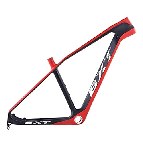 Mountain Bike Frames : PPCAK T800 Ultralight Carbon Fiber Mountian Bike Frame 27.5er BSA / PF30 MTB Bicycle Frame 160mm Disc Brake Bike Frames Clamp 37mm (Color : Half red, Size : 20 inch glossy BSA)