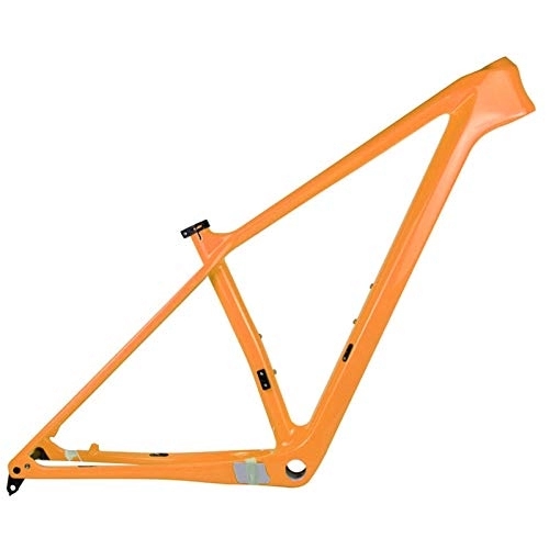 Mountain Bike Frames : PPLAS 2021 New Carbon MTB Frame 27.5er 29er Carbon Mountain Bike Frame 148x12mm or 142 * 12mm MTB Bicycle Frames (Color : Orange Color, Size : 15in Matt 148x12)