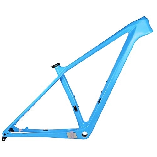 Mountain Bike Frames : PPLAS 2021 New Carbon MTB Frame 27.5er 29er Carbon Mountain Bike Frame 148x12mm or 142 * 12mm MTB Bicycle Frames (Color : Sky Blue Color, Size : 15in Glossy 142x12)