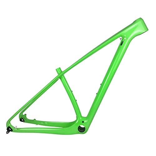 Mountain Bike Frames : PPLAS 29er MTB Carbon Bike Frame 135x9 QR or 142x12 Carbon Mountain Bike Frame MTB Bicycle Frame (Color : Green Glossy, Size : 14 15 inch (150 170cm))