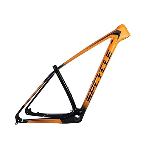 Mountain Bike Frames : PPLAS Carbon MTB Frame 29er Carbon Mountain Bike Frame New T1000 Carbon MTB Bicycle Frames PF30 15 / 17 / 19 / 21" (Color : Orange, Size : 17inch)