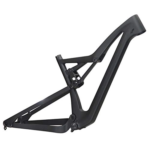 Mountain Bike Frames : PPLAS New 29er 27.5er Full Suspension Mountain Bike Frame 148x12mm Carbon Fiber MTB Frame accept (Color : UD Glossy Black, Size : 15.5inch)