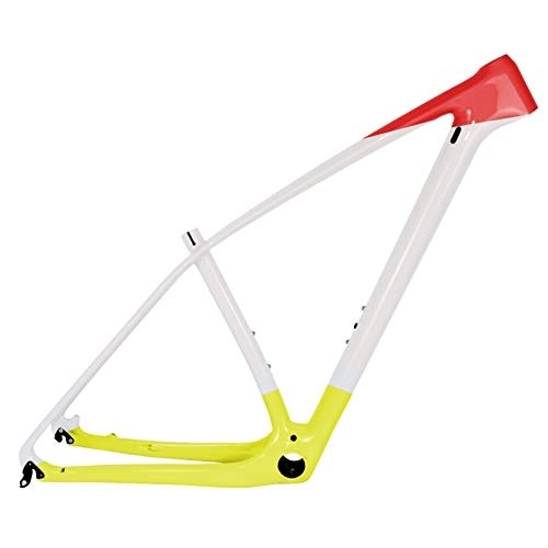Mountain Bike Frames : PPLAS T1000 Full Carbon MTB Frame 27.5er 29er Ultralight Mountain Bike Carbon Frame PF30 Size 15 / 17 / 19 / 21" (Color : Yellow Glossy, Size : 29er 17inch)