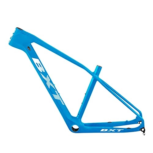 Mountain Bike Frames : PPMCT Bike T800 Ultralight Carbon Fiber Mountian Bike Frame 27.5er BSA / PF30 MTB Bicycle Frame 160mm Disc Brake Bike Frames Clamp 37mm (Color : Full blue, Size : 18.5 inch glossy BSA)