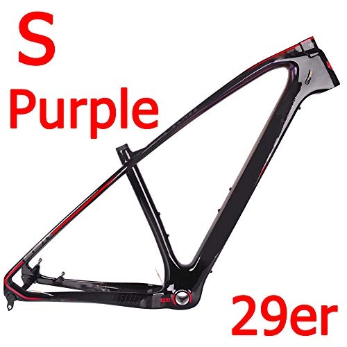 Mountain Bike Frames : Purple - S M Mountain Carbon Bike Frame MTB Frame + Seat Clamp + Headset 2 Year Warranty 4