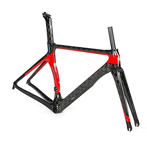 Mountain Bike Frames : QDY-700C Carbon Fiber Mountain Bike Frame, Black Red (Fork)