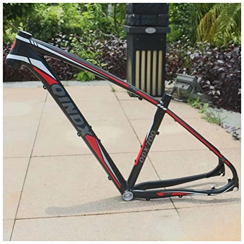 Mountain Bike Frames : QHIYRZE Aluminum Alloy Disc Brake Mountain Bike Frame 27.5er Hardtail MTB Frame 135mm Quick Release Bicycle Frame 17'' BSA68, For 27.5 Inch Wheel (Color : Red, Size : 27.5 * 17'')