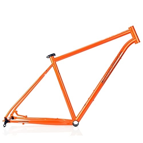 Mountain Bike Frames : QHIYRZE Hardtail Mountain Bike Frame 27.5er MTB Frame Cr-Mo Steel Disc Brake 15'' / 17'' / 19'' Bicycle Frame Thru Axle 12x142mm (Color : Orange, Size : 27.5 * 15'')