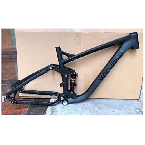 Mountain Bike Frames : QHIYRZE Mountain Bike Suspension Frame Travel 120mm 26 / 27.5er MTB DH / XC Trail Frame Aluminium Alloy Disc Brake Bicycle Frame Quick Release Axle With Rear Shock (Color : 26 * 17'' Black)