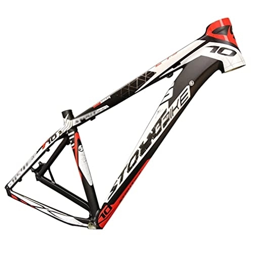 Mountain Bike Frames : QHIYRZE MTB Frame 26er Hardtail Mountain Bike Frame 16'' Aluminum Alloy Disc Brake Bicycle Frame Quick Release Axle 135mm BSA68 Routing Interna (Color : Black red, Size : 26 * 16'')
