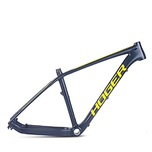 Mountain Bike Frames : QQY Carbon Frame 27.5 er Mountain Bike Frame Carbon Bicycle BB30 Frame 19" Full carbon fiber MTB Frame (Yellow)