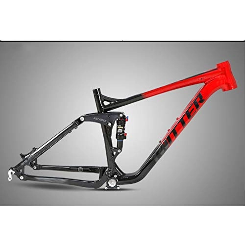 Mountain Bike Frames : SHUAIGUO Soft tail mountain frame 27.5 / 29 inch four-link suspension frame with double air chamber adjustable stroke, aluminum alloy, 19 inches