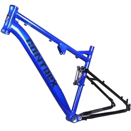 Mountain Bike Frames : Suspension MTB Bike Frame 27.5er 26er Aluminium Alloy Disc Brake MTB Frame 19'' Quick Release Axle 135mm (Color : Blue, Size : 27.5x19")