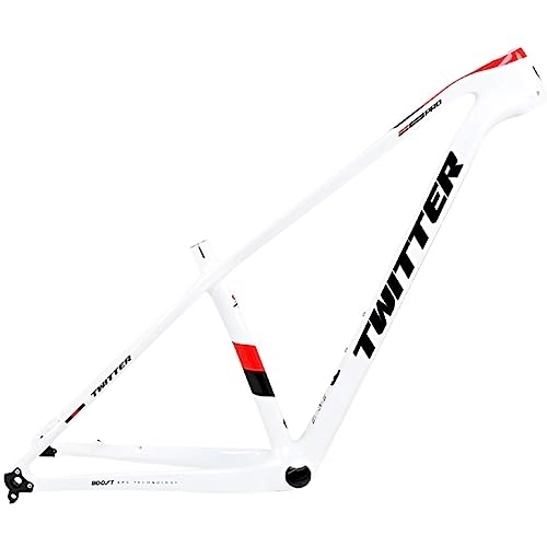 Mountain Bike Frames : T900 Carbon Fiber MTB Frame 29er 142mm / 148mm Boost Mountain Bike Frame 15'' 17'' 19'' BB92 Disc Brake Bicycle Frame Routing Internal (Color : White red, Size : 29x19'')