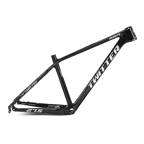Mountain Bike Frames : TANGIST 15″ / 17″ / 19″Hidden Disc Brake Mountain Frame Ultralight Carbon Fiber Bicycle Frame Aero Design Bicycle Frame XC Cross Country Grade Frame (Color : Svart, Size : 17X27.5inch)
