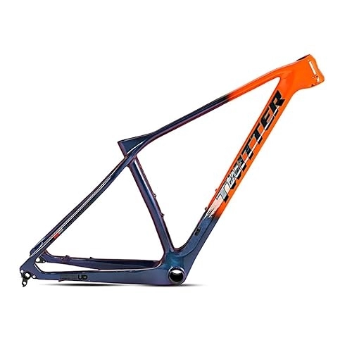 Mountain Bike Frames : TANGIST 15″ / 17″ / 19″ Mountain Bicycle Frames 148 Thru Axle 27.5“ / 29”full Carbon Fiber Frame Disc Brake Seat Internal Wiring BB92*41 EPS Technology (Color : Orange, Size : 17x27.5inch)