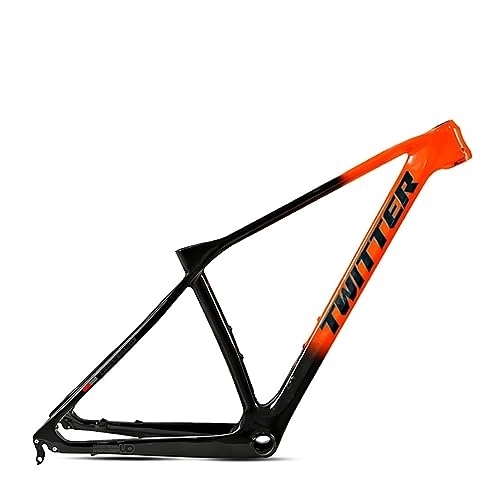 Mountain Bike Frames : TANGIST 15 / 17 / 19in MTB Mountain Cycling Frame Quick Release 135mm XC Cross Country Bicycle Frame 27.5 / 29in Carbon Fiber Bike Frames Disc Brake BB92*41 (Color : Orange, Size : 19x29inch)