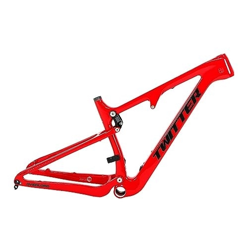 Mountain Bike Frames : TANGIST Carbon Fiber Softtail Bike Frame 15" / 17" / 19" / 21" Mountain Bike Frame XC Cross Country Grade Frame Hidden Disc Brake Mounts Bike Frame (Color : Red, Size : 17x27.5inch)