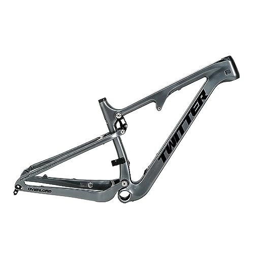 Mountain Bike Frames : TANGIST DH Bicycle Frame Full Carbon Fiber Softtail Bike Frame 27.5" / 29" Mountain Bicycle Frame Hidden Disc Brake Mounts Bike Frame (Color : Silver Gray, Size : 15X27.5inch)