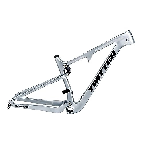 Mountain Bike Frames : TANGIST DH Bicycle Frame Full Carbon Fiber Softtail Bike Frame 27.5" / 29" Mountain Bicycle Frame Hidden Disc Brake Mounts Bike Frame (Color : Silver, Size : 15X27.5inch)
