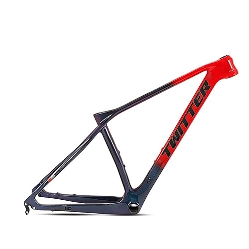 Mountain Bike Frames : TANGIST Mountain Bike Frames 27.5“ / 29”Carbon Fiber Frame MTB Bicycle Frame Hidden Disc Brake Seat Quick Release 135mm Internal Wiring BB92*41 (Color : Red, Size : 15x29inch)
