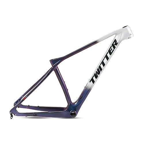 Mountain Bike Frames : TANGIST Mountain Bike Frames 27.5“ / 29”Carbon Fiber Frame MTB Bicycle Frame Hidden Disc Brake Seat Quick Release 135mm Internal Wiring BB92*41 (Color : White, Size : 17x27.5inch)