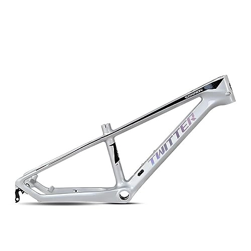Mountain Bike Frames : TANGIST Mountain Cycling Frame 10.5in / 20in XC Cross Country Bicycle Frame BMX Carbon Fiber Bike Frame BSA68 Disc Brake 135mm Quick Release (Color : Titanium, Size : 10.5X20inch)