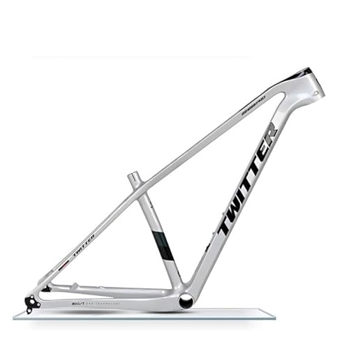 Mountain Bike Frames : TANGIST XC Cross Country Cycling Frame Thru Axle 148mm 29in Mountain Bicycle Frame Boost MTB Bike Frame 15 / 17 / 19in Carbon Fiber Bike Frames (Color : Silver, Size : 17x29inch)