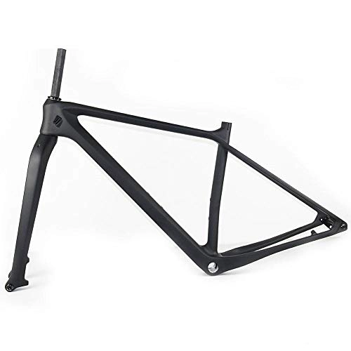 Mountain Bike Frames : TQ UD Black Glossy Road Bike Frame, MTB Frame T1000 Carbon Mountain Bike Frameset with 110 * 15Mm Boost Fork, 17inch
