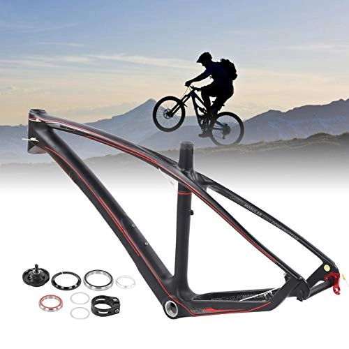 Mountain Bike Frames : Ultralight Carbon Bike Frame, With Headset and Seatpost Clip for Mountain Bicycle, Professional Manufacturing - Has a Good Sense of Use