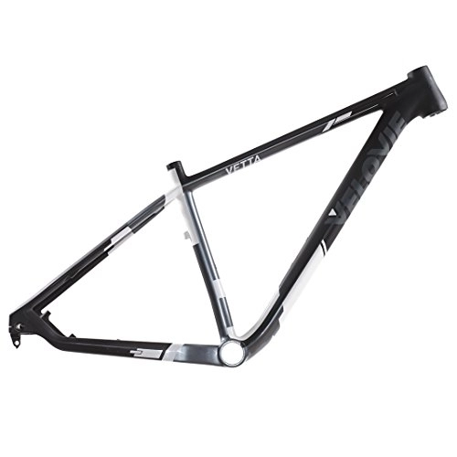 Mountain Bike Frames : VeloVie Vetta MTB Mountain Bike Carbon Bicycle Frame, 19-Inch / Large, Grey / White