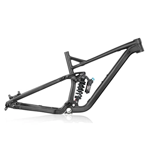 Mountain Bike Frames : WAMBAS Downhill Suspension Frame 27.5er 29er Mountain Bike Frame 17'' / 19'' Disc Brake Thru Axle Boost MTB Frame XC / DH, with Rear Shocks (Color : Black, Size : 29x19'')