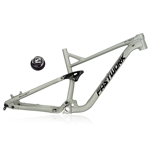 Mountain Bike Frames : WAMBAS Suspension Frame 26 / 27.5 / 29er Disc Brake Mountain Bike Frame 17'' / 19'' Aluminium Alloy DH / XC MTB Frame Travel 150mm Thru Axle 12x148mm Boost, with Headset (Color : Light Grey, Size : 27.5x17'')