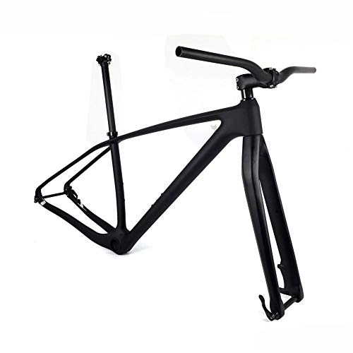 Mountain Bike Frames : Wang T1000 Full Carbon MTB Bicycle Frameset 27.5er 29er Mountain Bike Carbon Frame+ Fork+ Seaptost+ Stem+ Handlebar Set, 27.5er 17inch Matte