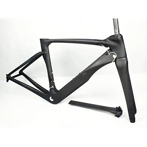Mountain Bike Frames : Wz Bicycle Frame Full Carbon Fiber 700C V Brake Road Bike With Front Fork Wrist EU EN14781 Standard (Size : 56CM)