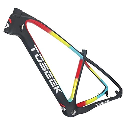 Mountain Bike Frames : Xiaolizi New red yellow blue painting Ultra-light weight Carbon mtb Mountain off-road Bikes Frame T1000 UD Carbon Bike Bicycle Frame mtb 29er 27.5er 15' 17'19'inch, 27.5 * 17inch