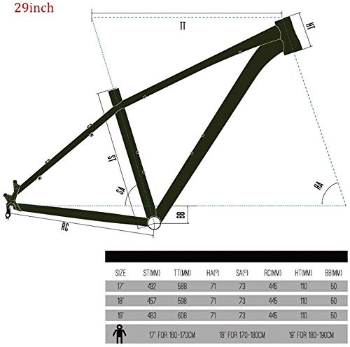 Mountain Bike Frames : XZ High Quality Bicycle Frame Am Bm Al6061 Unibody Full Lightweight Hydraulic Shaped Pipe High Strength Rust, A, 29INCH-19