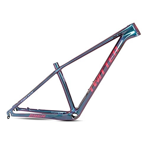 Mountain Bike Frames : YOJOLO Carbon Frame 27.5er 29 Inch Mountain Bike Frame 15'' / 17'' / 19'' Hardtail MTB Discoloration Frame Disc Brake Quick Release Axle 135mm Ultralight, For XC Cyclocross Bicycle