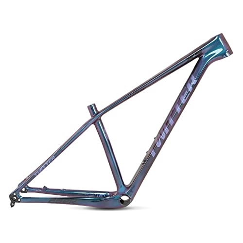 Mountain Bike Frames : YOJOLO Carbon Mountain Bike Frame 27.5er 29 Inch XC Cyclocross MTB Frame Ultralight Discoloration Bicycle Frame, 15'' / 17'' / 19'', for Disc Brake Thru Axle 12x142mm BB92 Tapered Headset