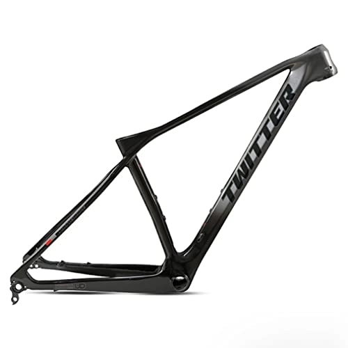 Mountain Bike Frames : YOJOLO Full Carbon MTB Frame 27.5er 29er Hardtail Mountain Bike Frame 15'' 17'' 19'' Disc Brake Bicycle Frame BB92 Tapered Headset Routing Internal Thru Axle 12X142mm (Color : Black, Size : 29x15'')