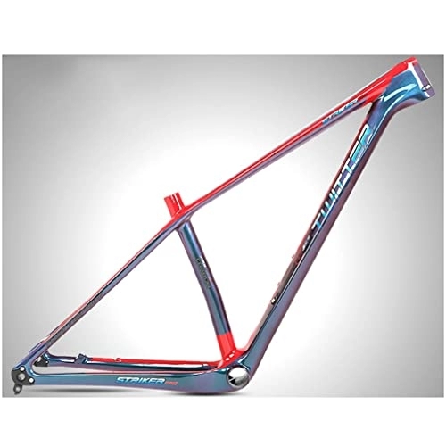 Mountain Bike Frames : YOJOLO Full Carbon MTB Frame 27.5er 29er XC Hardtail Mountain Bike Frame 15'' 17'' 19'' Discoloration BB92 Disc Brake Bicycle Frame Routing Internal Thru Axle 142x12mm (Color : Red, Size : 27.5x15'')