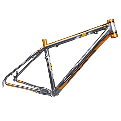 Mountain Bike Frames : YOJOLO Mountain Bike Frame 26er Ultralight Aluminum Alloy Disc Brake MTB Frame 17'' Press-in Bottom Bracket Bicycle Frame Rear Axle 135mm For 26 Inch Wheel (Color : Gold, Size : 26x17'')