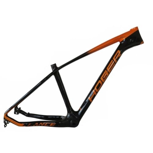 Mountain Bike Frames : ZFF 15'' 17'' MTB Frame Carbon Fiber 27.5er Mountain Bike Frame Disc Brake Thru Axle 12 * 142mm XC Frame High Strength Internal Routing 1180g (Color : Orange, Size : 27.5 * 17'')