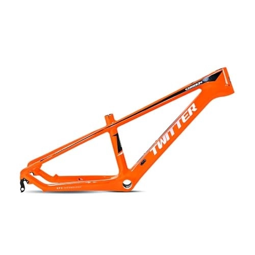 Mountain Bike Frames : ZFF Carbon Fiber Frame Cross Country Mountain Bike Frame 20'' BMX Frame Disc Brake QR 135MM Internal Routing For Boys And Girls (Color : Orange, Size : 20'')
