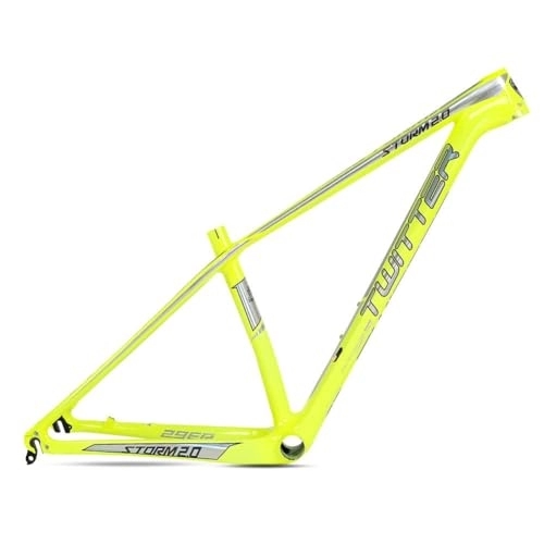 Mountain Bike Frames : ZFF MTB Frame Carbon Fiber 15'' / 17'' / 19'' Mountain Bike Frame Disc Brake QR 135mm XC Frame Internal Routing For 27.5 29er Wheels (Color : Green, Size : 19'')