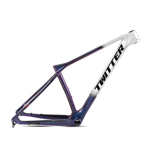 Mountain Bike Frames : ZFF MTB Frame Carbon Fiber 15'' / 17'' / 19'' Mountain Bike Frame Thru Axle 12 * 142mm Disc Brake Internal Routing For 27.5 29er Wheels (Color : Silver, Size : 19'')