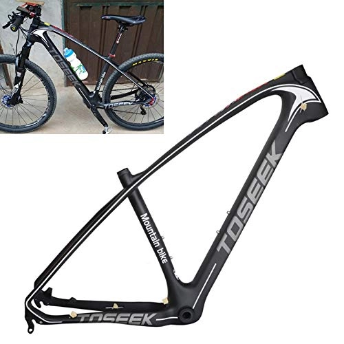 Mountain Bike Frames : Zhoutao Grey LOGO MTB Mountain Bike Frame Full Suspension T800 Carbon Fiber Bicycle Frame, Size: 27.5 x 15 inch