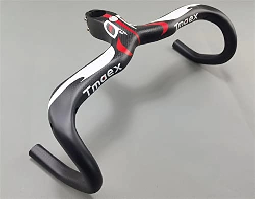 Mountain Bike Handlebar : AYKONG Sturdy Mountain Bike Handlebar Carbon handlebar integrated bicycle handlebar with carbon rod reach 75MM drop 130MM 400 / 420 / 440 * 90 / 100 / 110 / 120MM (Color : Red 90x440mm)